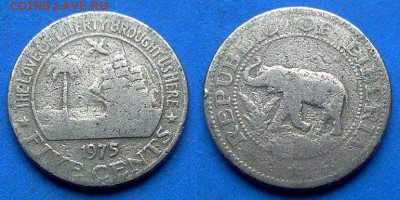 Либерия - 5 центов 1975 года до 21.10 - Либерия 5 центов, 1975