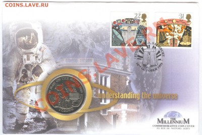 МЭН, Джерси, Гернси, Великобритания в КПД - О-в Мэн 1 Крона 2000 г. Человек на луне