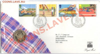 МЭН, Джерси, Гернси, Великобритания в КПД - Великобритания 2 Фунта 1986 г.