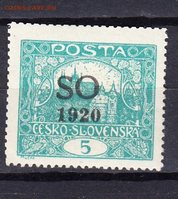 Чехословакия 1920 1м *  надпечатка на 5г до 21 10 - 86