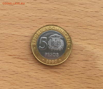 биметалл Доминикана 5 песо 1997 50 лет Центробанку - IMG_7019.JPG