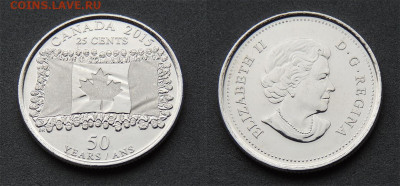 Канада юбилейн. 25 центов 2015 до 22.10 - Канада_флаг