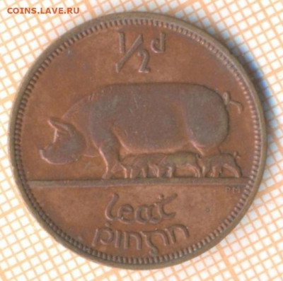 2 пенни 1964 г., до 22.10.2020 г. 22.00 по Москв - Ирландия полпенни 1964 2012а