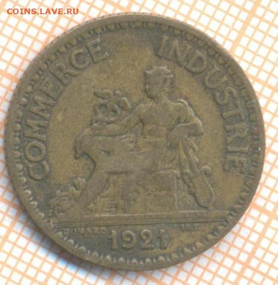 Франция 1 франк 1921 г., до 22.10.2020 г. 22.00 по Москве - Франция 1 франк 1921 2014