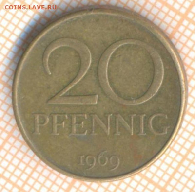ГДР 20 пф 1969 г., до 22.10.2020 г. 22.00 по Москве - ГДР 20 пф 1969 2020а