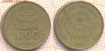 Вьетнам 1000 донг 2003 г., до 23.10.2020 г. 22.00 по Москве - Вьетнам 1000 донг 2003 908
