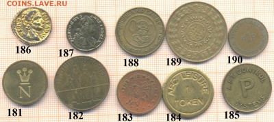 жетоны разные 19, фикс - жетон 19 181-190