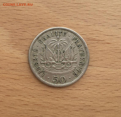 Гаити 50 сантимов 1908 генерал Пьер Нор Алексис президент Г - gaiti_50_santimov_1908_general_per_nor_aleksis_prezident_gaiti