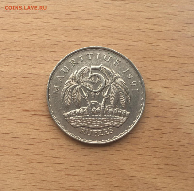 Маврикий 5 рупий 1991 пальмы - IMG_7156.JPG
