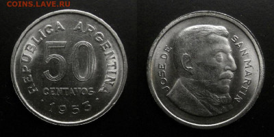 Аргентина 50 сентаво (1953) до 22.10 (22.00) - Аргентина – 50 сентаво (1953) «Хосе де Сан Мартин»