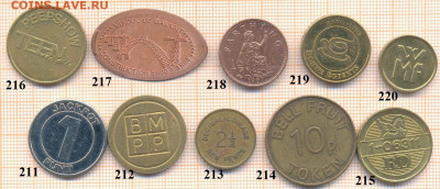 жетоны разные 22, фикс - жетон 22  210-220