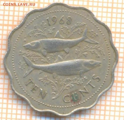 Багамы 10 центов 1968 г., до 26.10.2020 г. 22.00 по Москве - Багамы 10 центо 1968 2054