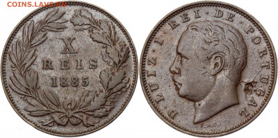 Португалия 10 реалов рейсов 1885 год 22.10.2020 - 211869348