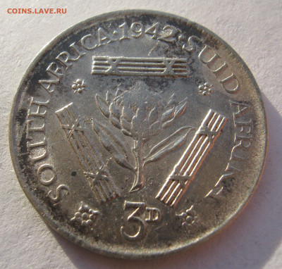 Южная Африка доминион 3 пенса 1942 цветок протея 23.10. 22:0 - IMG_6181.JPG