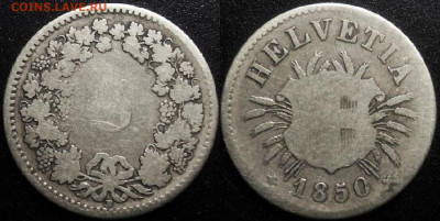 +Швейцария 5 раппенов 1850 до 22:00мск 23.10.20 - +Швейцария 5 раппенов 1850 (100)