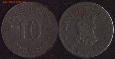 Кассель 10 пфеннигов 1917 №1 до 22:00мск 23.10.20 - Кассель 10 пфеннигов 1917 №1
