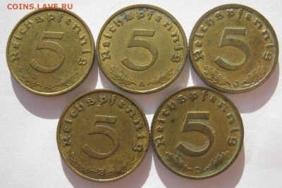 Германия 3 рейх 5 пфеннигов 1937 A 1938 A,J 1939 B,D 23.10 - IMG_7925_1.JPG