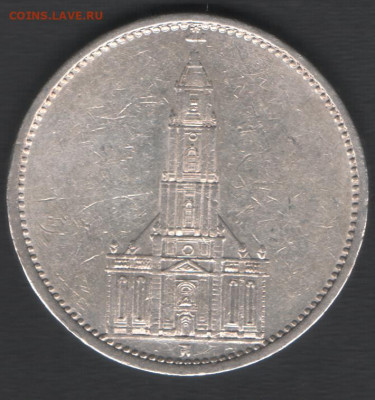 Германия 5 рейхсмарок 1934 A до 24.10.2020 21.00 мск - Германия 5рейхсмарок34A р