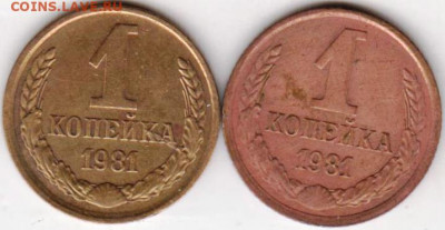 1 копейка 1981 г. 2 разновидности до 28.10.20 г. в 23.00 - 013