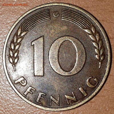 Что попадается среди современных монет - 10 pfenning_1950_1