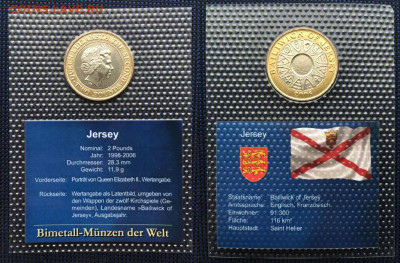 биметалл Джерси 2 фунта 2006 голограмма BUNC блистер запайка - bimetall_dzhersi_2_funta_2006_gologramma_bunc_blister_v_zapajke_redkaja_tirazh_3500_shtuk