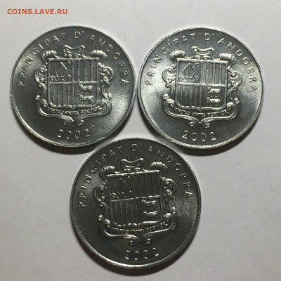 Андорра 2002г Набор 1 сантим 3 шт - image-04-10-20-08-37