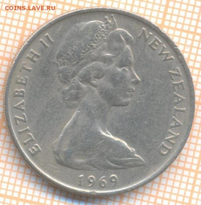 Новая Зеландия 20 центов 1969 г., до 27.10.2020 г. 22.00 по - Новая Зеландия 20 центов 1969 2079