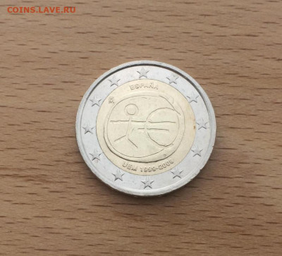 биметалл 2 евро Испания 2009 10 лет экономическому союзу - bimetall_2_evro_ispanija_2009_10_let_ekonomicheskomu_sojuzu