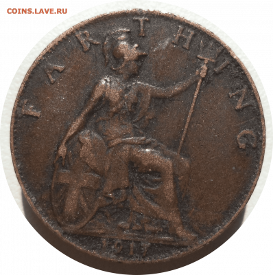 1 фартинг 1917 г. Великобритания до 23.10.20 в 22:00 МСК - Rounded_20201022_234340