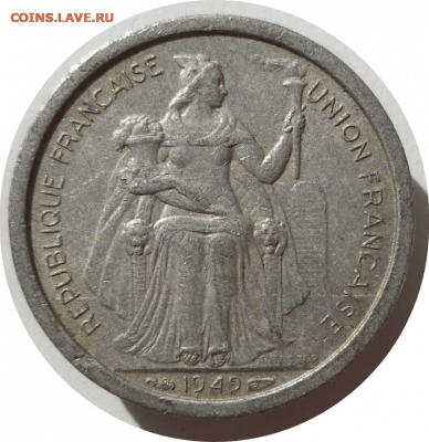 1 франк 1949 г. Фр. Океания до 23.10.20 в 22:00 МСК - Rounded_20201023_064031