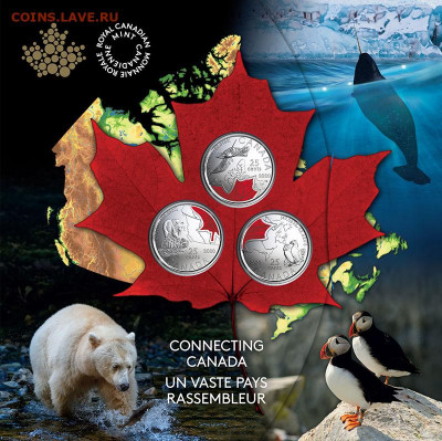 Канада.2020. Набор 25¢*3шт Объед.Канада"Медведи".29.10в22.00 - CONNECTING-CANADA-25-CENT-COIN-SET-2020-CANADIAN-COINS__0623932099470