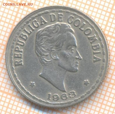 Колумбия 20 сентаво 1963 г., до 27.10.2020 г. 22.00 по Москв - Колумбия 20 сентаво 1963 2103