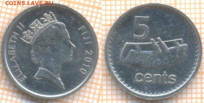 Фиджи 5 центов 2010 г., до 28.10.2020 г. 22.00 по Москве - Фиджи 5 центов 2010 2069