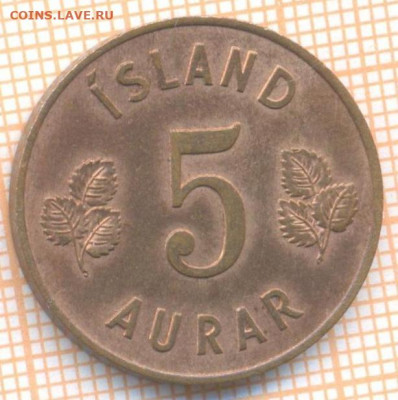 Исландия 5 эйре 1946 г., до 29.10.2020 г. 22.00 по Москве - Исландия 5 эйре 1946 2096