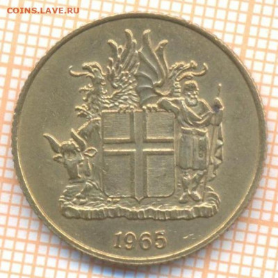 Исландия 1 крона 1965 г., до 29.10.2020 г. 22.00 по Москве - Исландия 1 крона 1965 2110
