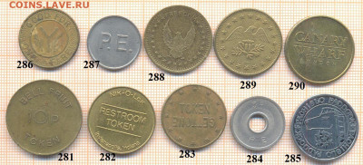 жетоны разные 29 , фикс - жетон 29 281-290