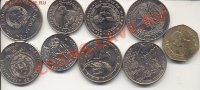 9 иностранных монет крупного размера. - 9монет