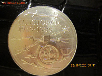 Чехословакия  100 крон 50 лет событиям 17 ноября 1939 года. - IMG_0901[1].JPG