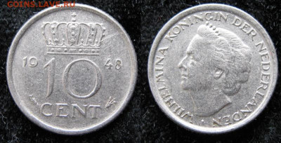 Нидерланды 10 центов 1948 до 04-11-20 в 22:00 - Нидерланды 10 центов 1948     1094