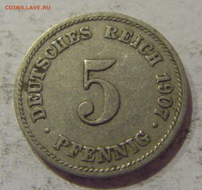 5 пфеннигов 1907 J Германия №1 03.11.2020 22:00 МСК - CIMG1826.JPG