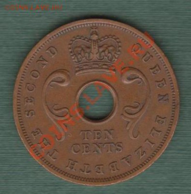 Британская Восточная Африка, 10 Центов 1956 (25.09) - e1
