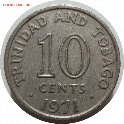 10 центов 1971 г. Тринидад и Тобаго до 31.10.20 в 22:00 МСК - Rounded_20201030_194011