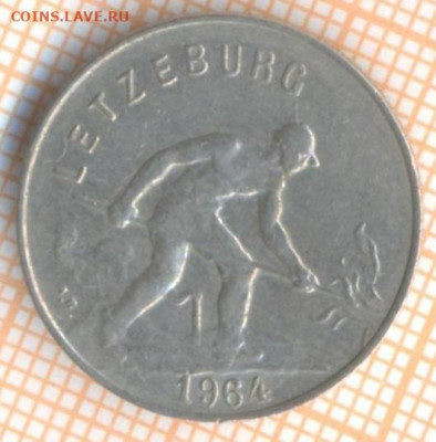 Люксембург 1 франк 1964 г., до 04.11.2020 г. 22.00 по Москве - Люксембург 1 франк 1964 2131