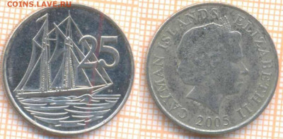 Каймановы острова 25 центов 2005 г., до 04.11.2020 г. 22.00 - Каймановы 25 центов 2005   1111