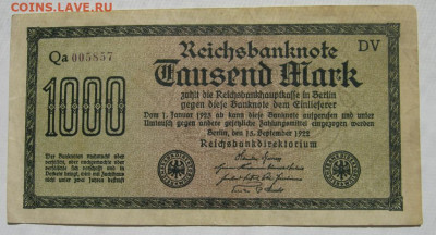 Германия Веймарская республика 1000 марок 1922 до 06.11.2020 - IMG_7433_1.JPG