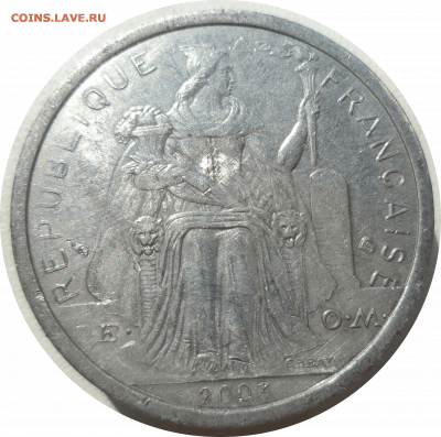 2 франка 2003 г. Новая Каледония до 01.11.20 в 22:00 МСК - Rounded_20201031_132841