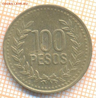 Колумбия 100 песо 1994 г., до 05.11.2020 г. 22.00 по Москве - Колумбия 100 песо 1994 2157