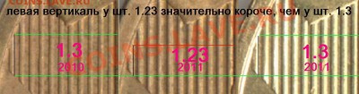10 руб. 2011 ммд - подскажите штемпель реверса - 4 Sure 1.3 vs 1.23