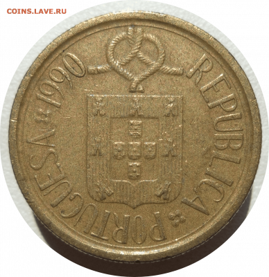 5 эскудо 1990 г. Португалия до 04.11.20 в 22:00 МСК - Rounded_20201103_150614
