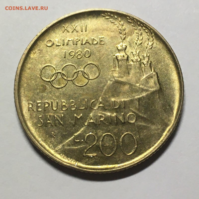 Сан-Марино 1980г 200 лир "XXII летние Олимпийские Игры" - image-03-11-20-06-09-7